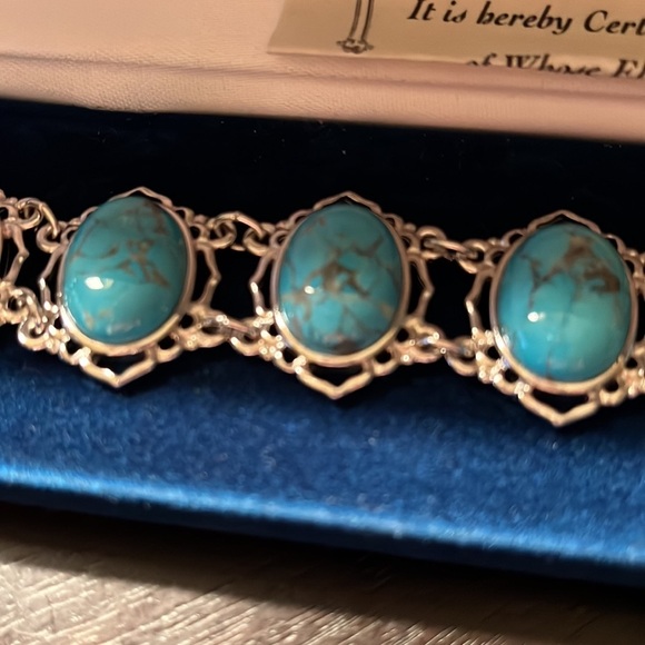 Jacqueline Kennedy Camrose and Kross JBK Faux turquoise link bracelet vintage - Picture 6 of 9